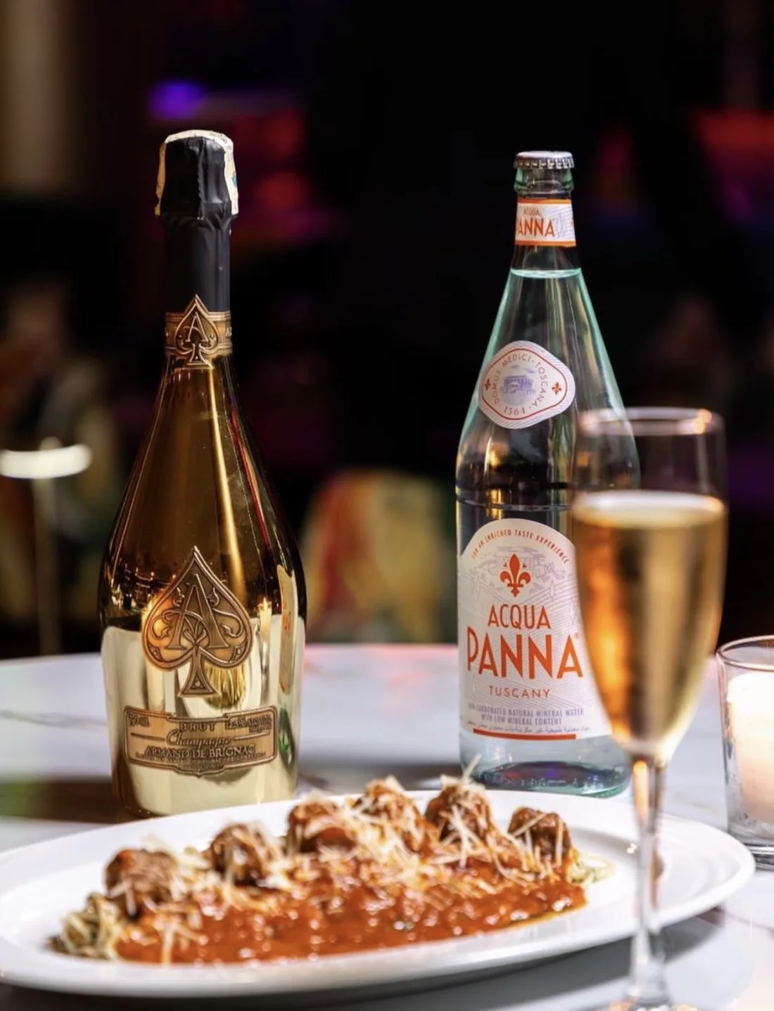 Champagne served at MAYA